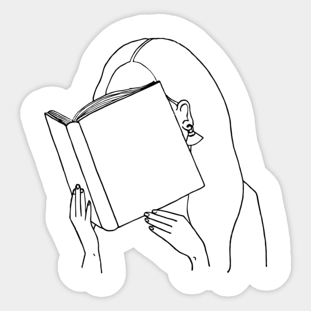 Plant Lady Reading Sticker by themintgardener